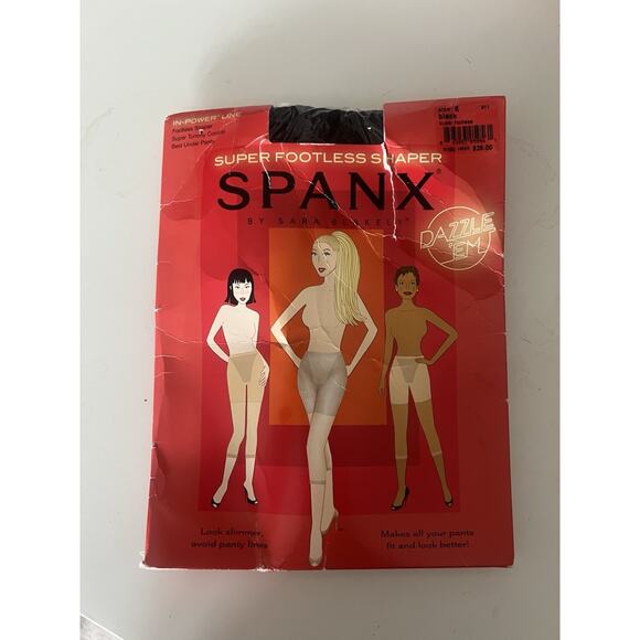Spanx Women's Footless Tights Black, Size E Super Shapers NIB - Picture 1 of 3